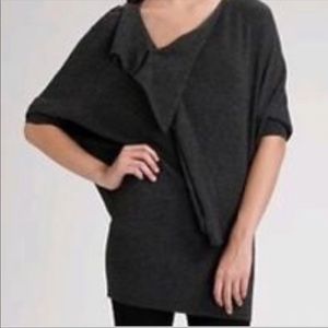 Vince Cashmere gray  ruffle tunic sweater small ( medium )